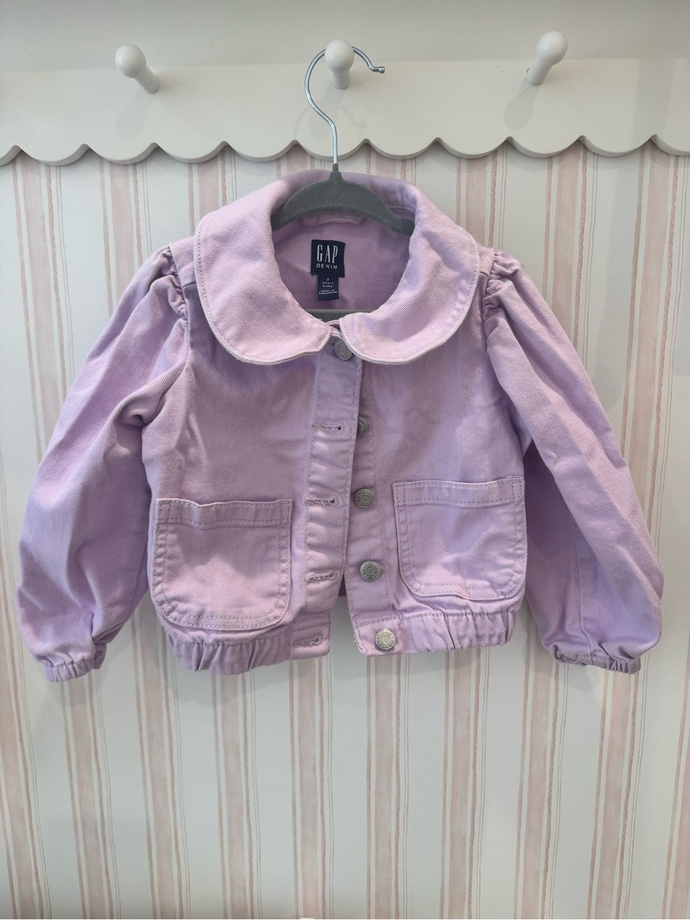 GAP Kids Lavender Button-Front Jean Jacket